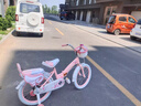 贝琦童（BEIQITONG）贝琦童儿童自行车女孩2-3-6-8-9岁小孩单车脚踏车12-18寸宝宝童车 粉色【折叠白胎】+防摔暴君轮+护网+京东专供 18寸适合身高(115-130)CM 实拍图