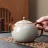 唐丰（TANGFENG）汝窑茶具套装家用轻奢高端陶瓷功夫茶杯开片可养泡茶器全套带茶盘 千川+米黄西施壶9头宇辉同行同款 实拍图