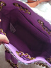 CHARLES&KEITH粗花呢链条水桶包包女包女士生日礼物CK2-10781873-1 VIOLET紫罗兰色 M 实拍图