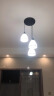 V-POWER 简约LED个性餐吊灯餐厅三头吊灯 北欧创意圆形餐桌饭厅灯3300 黑边款圆盘三头 实拍图
