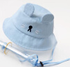 9i9婴儿帽子宝宝盆帽渔夫帽遮阳帽防飞沫防护面罩可拆卸A385浅蓝 实拍图