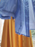 熙世界白色天丝衬衫女2024春季新款独特别致绣花七分袖衬衣上衣 蓝紫色 L 晒单实拍图