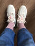 安踏晴空丨女鞋运动鞋子秋冬季皮面防泼水软底轻便减震休闲跑步跳绳鞋 【皮面防泼水】白/粉/青-3 36 实拍图