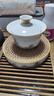 韵无涯羊脂玉瓷盖碗 金丝珐琅彩大号泡茶碗茶具陶瓷三才盖碗带盘整套 海水江崖盖碗套装 实拍图