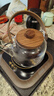 容山堂双内胆玻璃烧水壶蒸煮茶器蒸茶器养生壶大号围炉煮茶泡茶壶电陶炉 竖纹提梁壶+小容黑胡桃茶炉 1L 实拍图