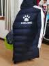 卡尔美（KELME）长款运动棉服男冬季连帽过膝保暖生活训练外套风衣 深蓝白 L  实拍图