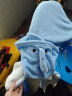 洁丽雅儿童浴巾带帽斗篷新生婴儿洗澡比棉纱布柔软吸水宝宝浴袍 (80*150cm)蓝色小象 实拍图