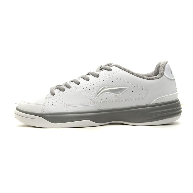 李宁lining热网球男鞋低帮防滑耐磨网球鞋运动鞋attg009-2 冷灰 白 41
