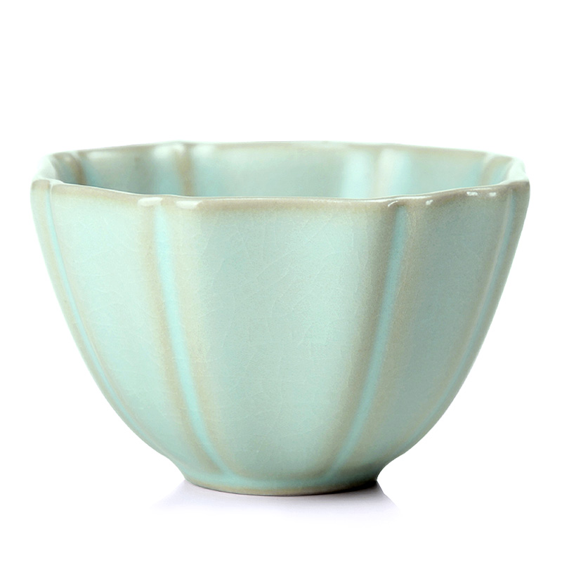 尚言坊茶杯 仿汝窑品茗杯 仿汝窑茶具 蝉翼开片 可养 汝瓷茶杯 汝窑