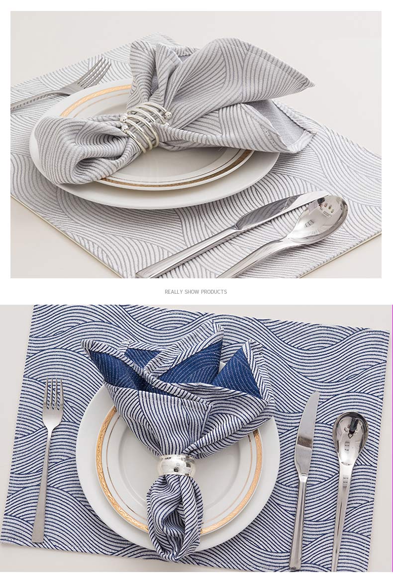 a&j home 简约现代时尚酒店口布西餐厅折花布饭店方