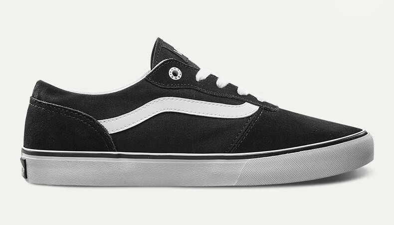 vans范斯 运动休闲系列 运动鞋 milton低帮女子侧边条纹官方 黑色vn-0