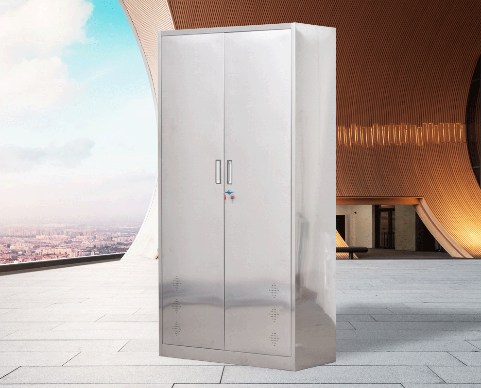 元广不锈钢清洁柜工具卫生柜双门收纳储物柜单门酒店保洁卫生柜双门