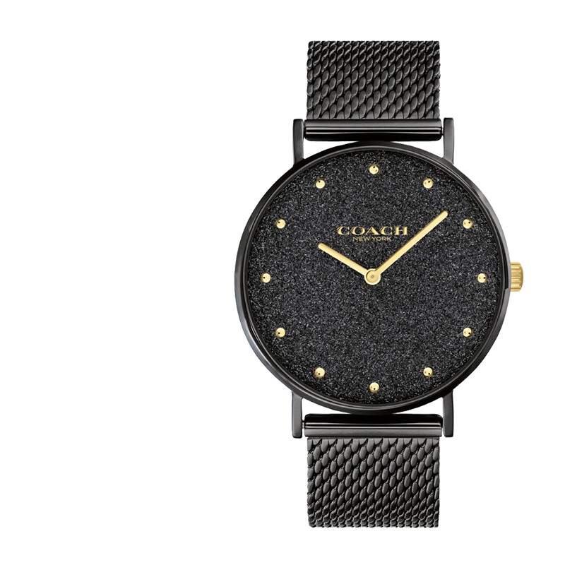 coach蔻驰 perry佩利系列 璀璨星空表盘 简约米兰编织链36mm 石英防水