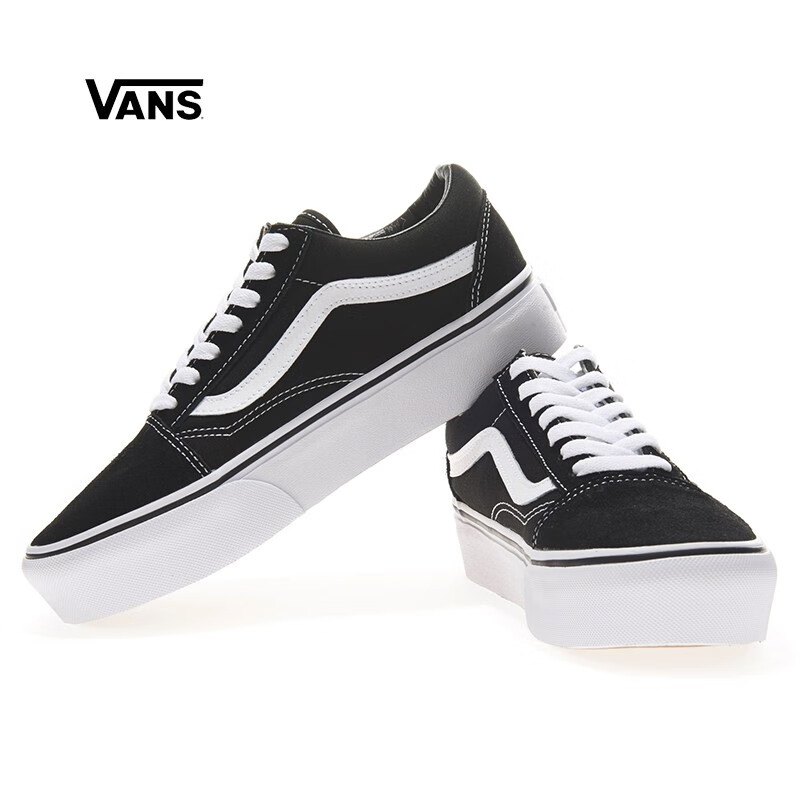 vans女鞋经典款百搭低帮厚底黑白侧边条纹运动鞋休闲板鞋vn0a3b3uy281