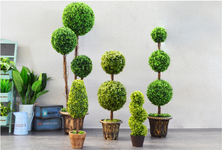 树颜仿真花大型植物加密米兰草球套装客厅室内落地装饰假盆栽绿植摆件