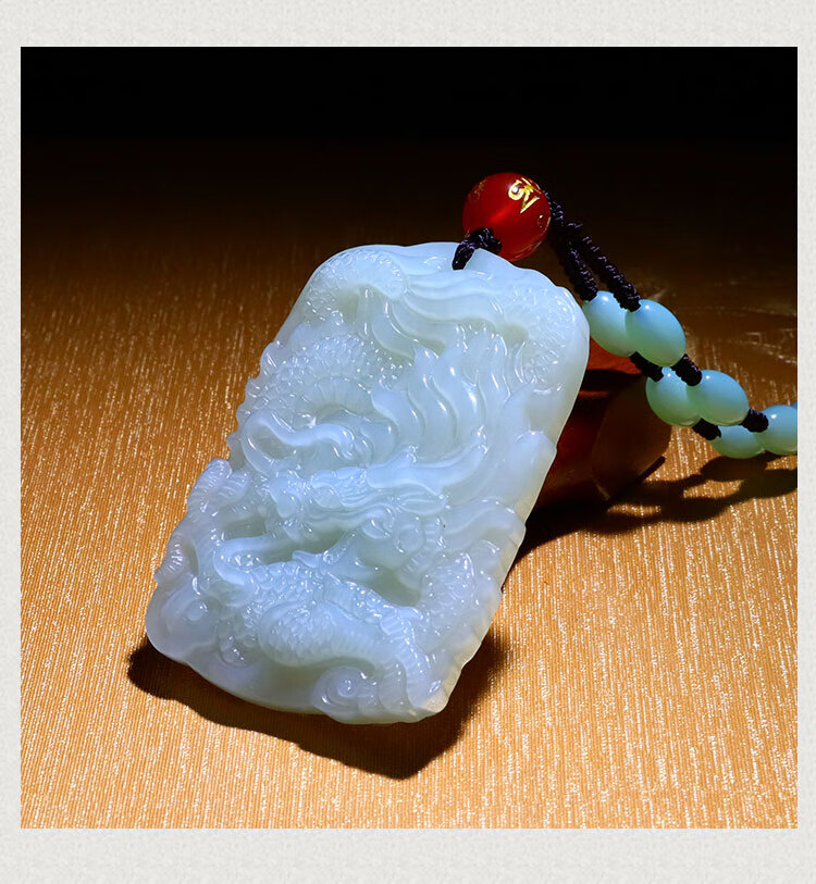 客瑞思和田玉龙牌吊坠男女款生肖龙霸气新款白玉佩青玉龙头吊坠l坠挂