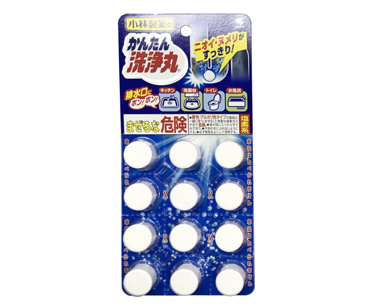Bathroom toilet and kitchen drain cleaning pills citrus flavor 12 pieces