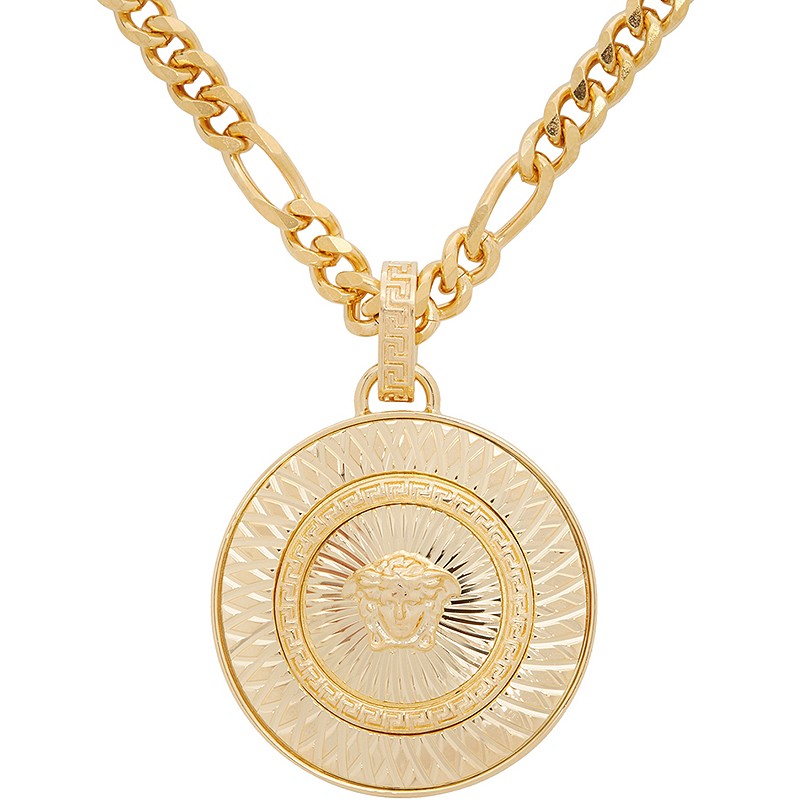 versace 范思哲奢侈品一线男士新品金色时尚项链 金色dg17922 djmt d