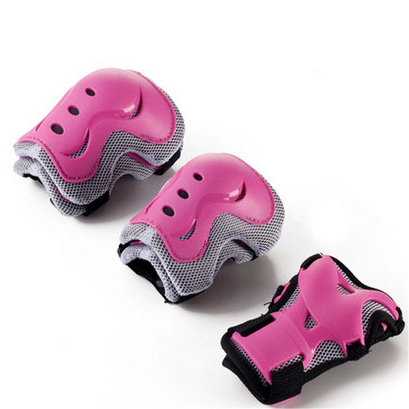 力星 专业轮滑护具 成人 儿童溜冰鞋护具 旱冰鞋护具 轮滑六件套 粉色