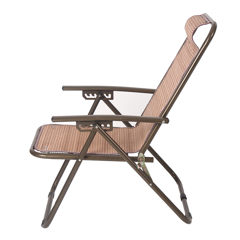 迹邦两用休闲折叠椅躺椅特粗加厚天然竹丝材料午休椅两折竹丝