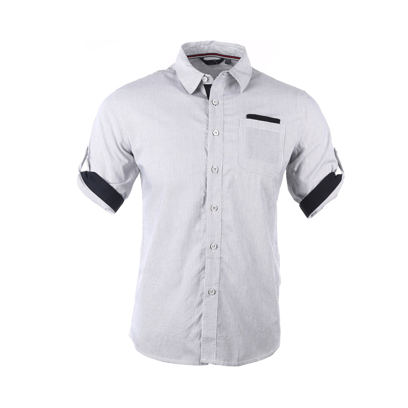 鸿星尔克erke夏季男装休闲条纹宽松男短袖衬衫 正黑/正白 4xl