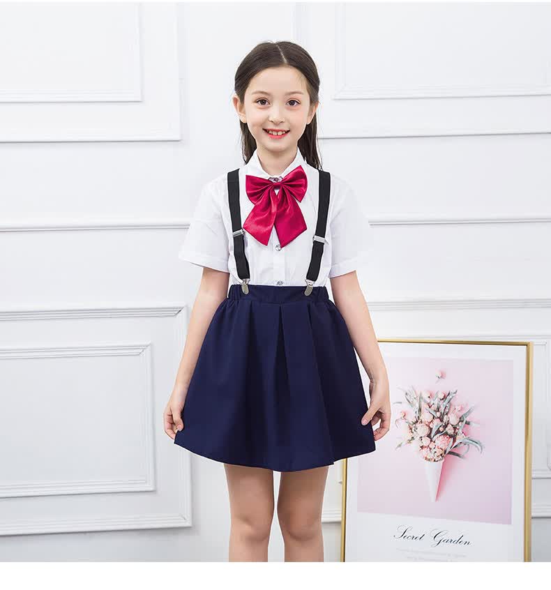 蓓然美 儿童礼服套装儿童演出服男童女童校服幼儿园小学生背带裤表演