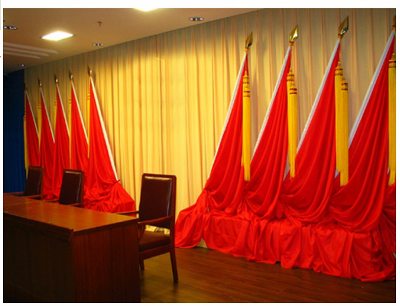 唐帆礼堂旗整套套装会议室背景旗帜大会红旗杆组合会议室礼台布置移动