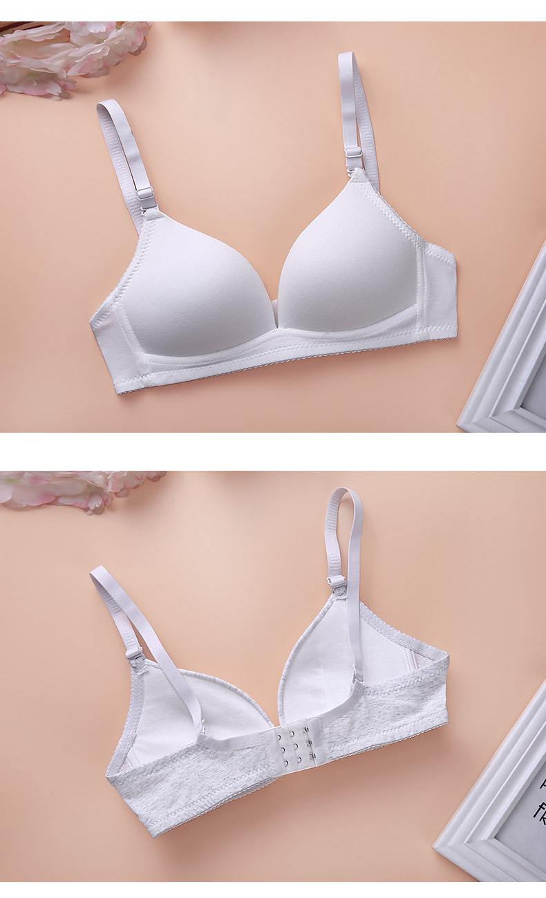 幻薇少女内衣三阶段棉质发育期初中生高中生学生文胸胸罩m3125 浅灰色