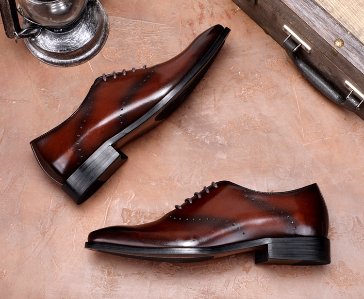 阿斯顿名爵新款商务皮鞋 英伦布洛克雕花潮流男鞋 头层牛皮尖头男士