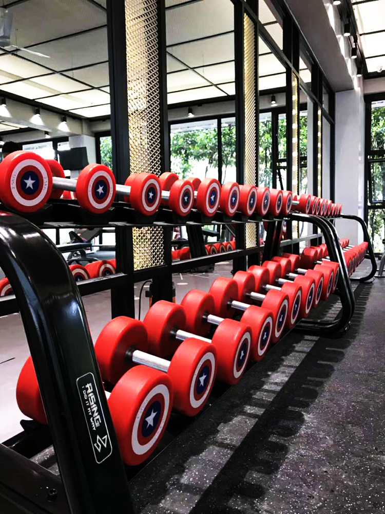 kylincpu包胶哑铃健身房专用哑铃美国队长哑铃全套各规格一对2只