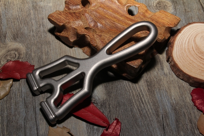 户外精准钛合金弹弓小弓门扁皮筋"钛羽" 原创竞技实战弹弓 全钛款钛羽