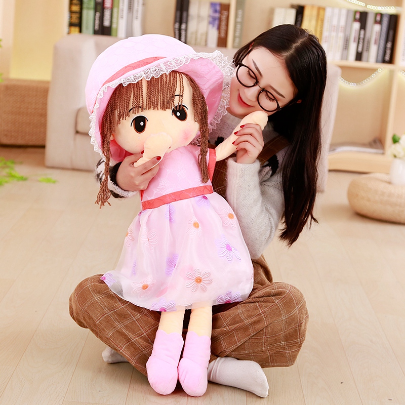 毛绒布艺 动物玩偶公仔 哚田 可爱小女孩布娃娃人形公仔毛绒玩具韩版