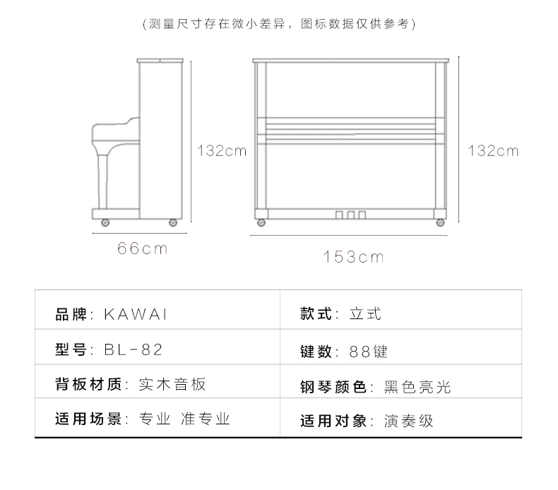 小型钢琴尺寸图片