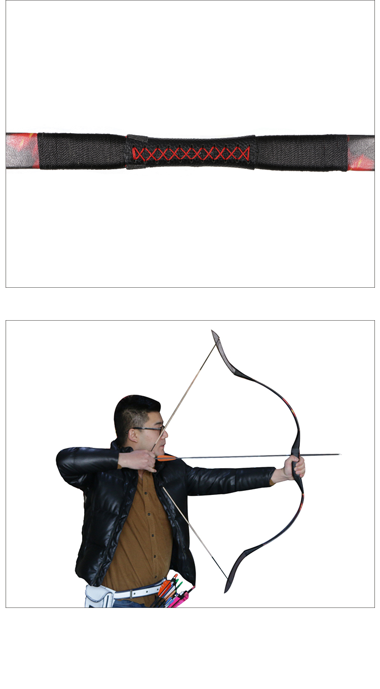 户外军迷用品弓传统一体弓竞技反曲复合直拉弓箭套装反曲传统弓箭 狼