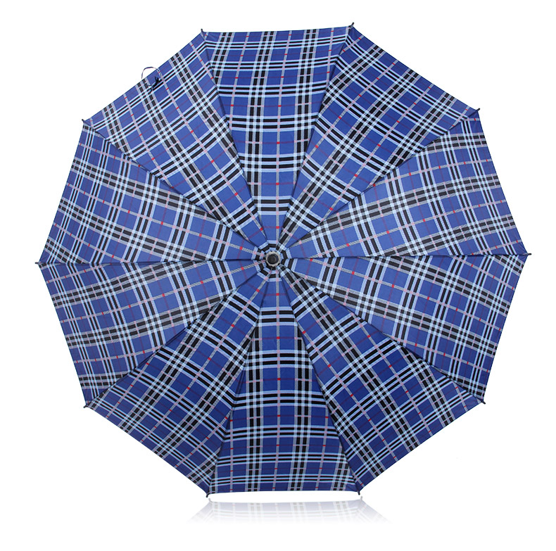 雨伞男士天堂伞超大格子伞长柄伞双人伞半自动伞英伦风情格子伞男女