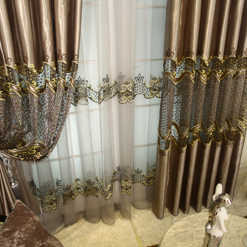 红山玉窗帘成品欧式客厅卧室高档田园定制滨海风情窗帘布特价清仓 浅