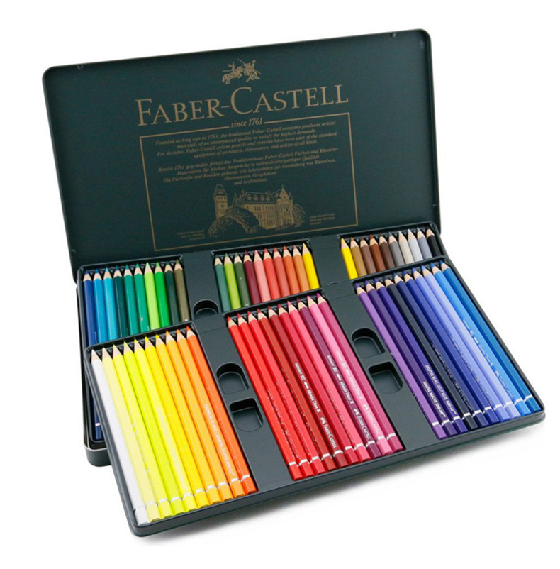 辉柏嘉绿铁盒艺术家系列 大师级水溶彩铅24/36/60/120色 水溶性彩色