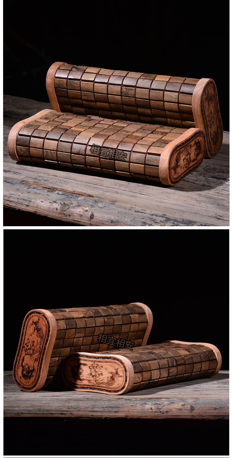 金丝楠木枕头红木枕头一对崖柏枕头实木护颈椎枕夏季双人夏天学生凉