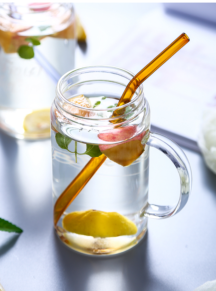 洁净情侣玻璃吸管 便捷安全耐热材料弯管方便吸粥吸汤吸饮料果汁吸管