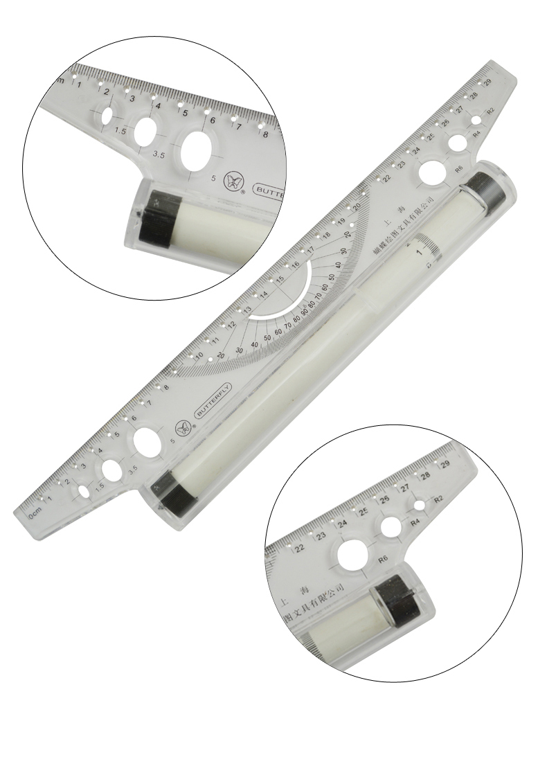 腾澜homeglen 角度平行尺 30cm 平衡尺 平移尺 设计绘图平行尺绘图尺