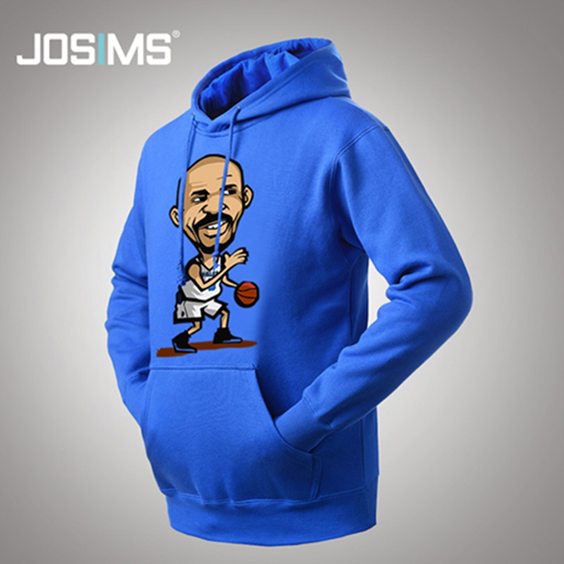 男士外套秋冬男装连帽套头卫衣加绒加厚q版卡通雄鹿队 贾森·基 