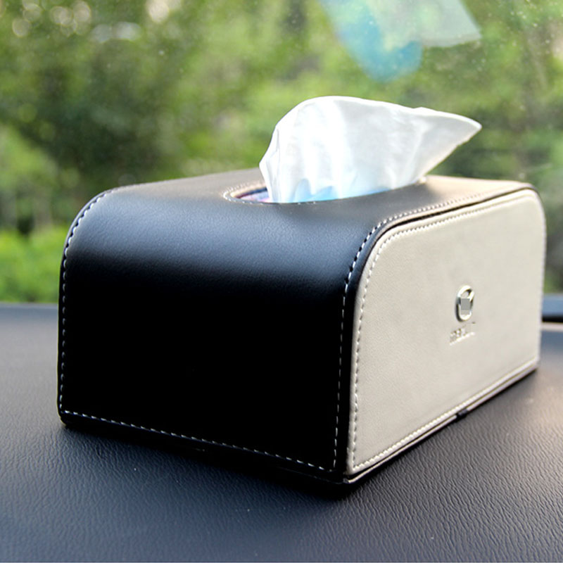 安美盛 车载高档纸巾盒 精品内饰装饰 车用座式抽纸盒带标专车专用 用