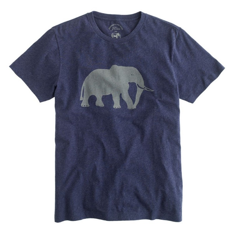 crew男款短袖t恤 纯棉 大象图案c5794