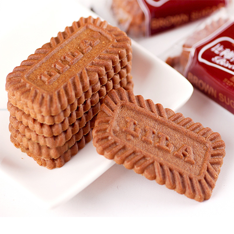 利拉饼干焦糖黑糖酥性早餐饼干400g 黑糖味