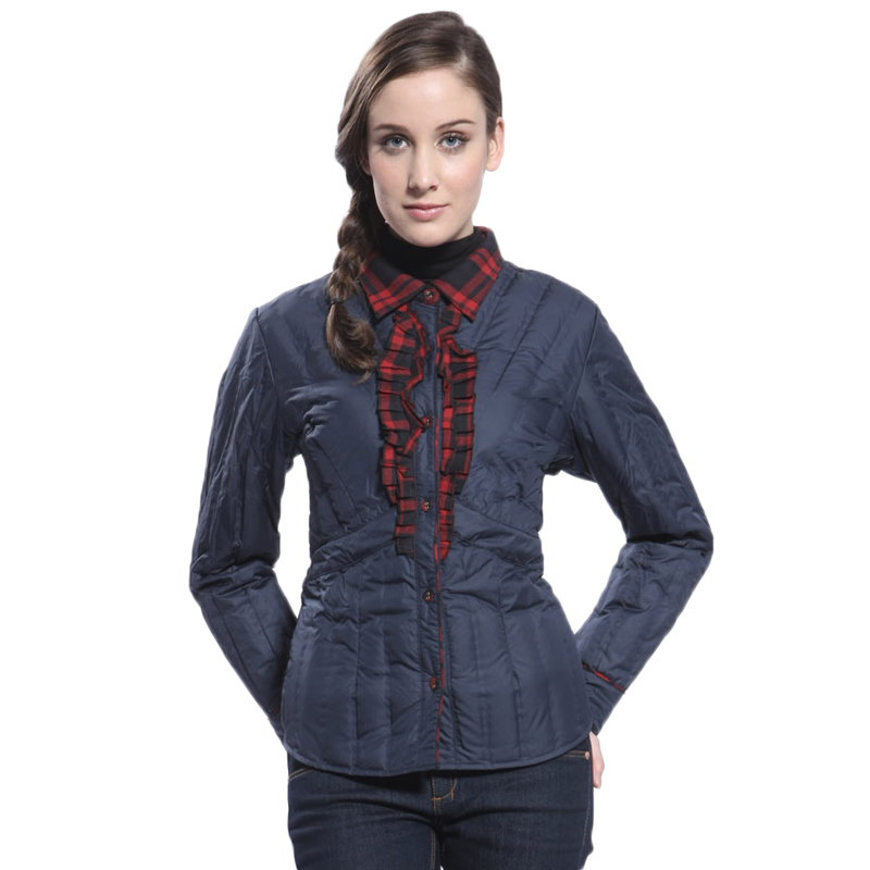 雪银狐2014秋冬新款 女士正品 短款 修身保暖 无缝羽绒内衣 羽绒内胆