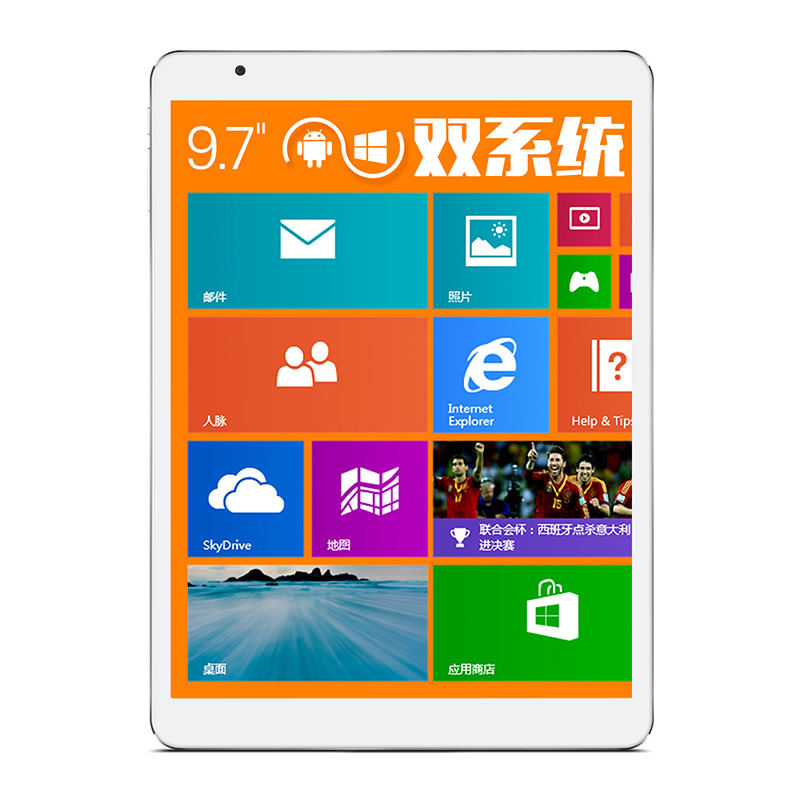 teclast/台电 x98 air 3g双系统 联通-3g 32gb win8平板电脑 前白后灰
