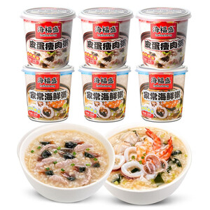 海福盛皮蛋瘦肉粥 家常海鲜粥 6杯组合装;海福盛速食粥还被特选为